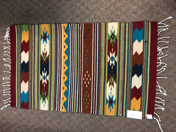 Zapotec handwoven wool mats, approximately 21” x 43” ZP14