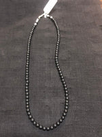 Matte finish black onyx beads with sterling silver, 17” necklace JK27 FREE SHIPPING IN THE CONTINENTAL USA.