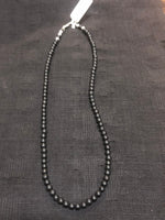 Matte finish black onyx beads with sterling silver, 17” necklace JK27