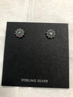 Sterling silver and genuine turquoise post earrings. PS13