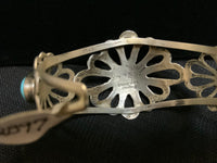 Navajo Handcrafted Sterling Silver and genuine turquoise bracelet by Daniel Mike.
