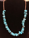 Navajo style Pearl Necklace with Campitos Turquoise 19 inches A.S.  NAVPRL.CAMPITOS19