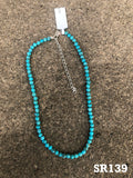 Genuine Kingman turquoise in an adjustable choker length of 14”-16” with sterling silver.  SR 139