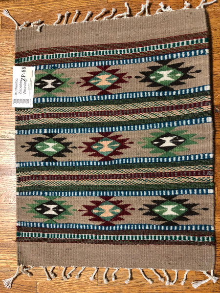 Zapotec handwoven wool mats, 15” x 20” approximately ZP-88