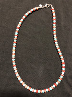 Genuine Turquoise round beads with Spiney oyster discs, Navajo Pearl style A.S.506-1 FREE SHIPPING IN THE CONTINENTAL USA.
