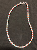 Genuine Turquoise round beads with Spiney oyster discs, Navajo Pearl style A.S.506-1 FREE SHIPPING IN THE CONTINENTAL USA.