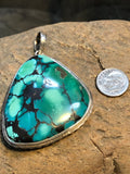 Turquoise stone pendant handcrafted in sterling silver  Z-2