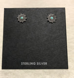 Sterling silver and genuine turquoise post earrings. PS13