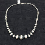 Navajo Pearl style in oxidized sterling silver.  20” and handcrafted in USA.  SR150