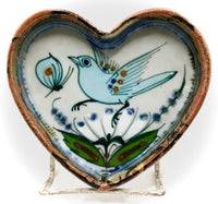 Ken Edwards Pottery heart tray in small size.  Brown trim