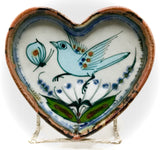 Ken Edwards Pottery heart tray in small size.  Brown trim