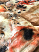 Native Style Wolf blanket for wall hanging or bedspread soft faux fur.