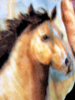Horse Collage blanket for wall hanging or bedspread soft faux fur