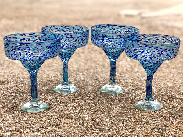 Margarita Hand Blown Speckled Glasse