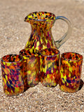 Water Glasses Handblown in colorful confetti style