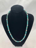 Genuine Turquoise round beads with sterling silver