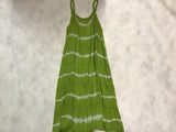 Green horizontal stripe sun dress