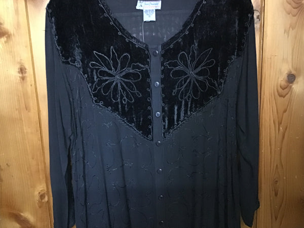 Rayon tone on tone embroidery