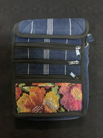 Vintage huipil fabric with new fabric to make a traveler’s shoulder bag