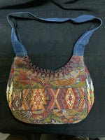 Vintage huipil fabric fashioned into a shoulder bag