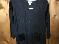 Just cruising rayon blouse, tone on tone embroidery