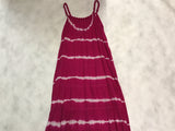 Red horizontal stripe sun dress