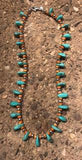 Genuine Turquoise and Spiney Oyster with sterling silver beads and clasp. Navajo Pearl Style. A.S.    AS 505